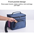 thumbnail image 3 of Jumpingount Bolsa de almuerzo portátil con cremallera, bolsas de papel de aluminio para alimentos, tela Oxford, almacenamiento de Picnic aislado, Bolsas de mensajero y de hombro Azul marino, 3 of 6
