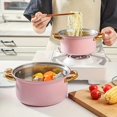 thumbnail image 6 of 1/10/15 Pieces Stainless Steel Cookware Set with Golden Handles, Thick Deep Kitchen Pans, Compatible with Induction and Gas Stoves, Multi-Use for Home Kitchen and Outdoor Camping, 6 of 9