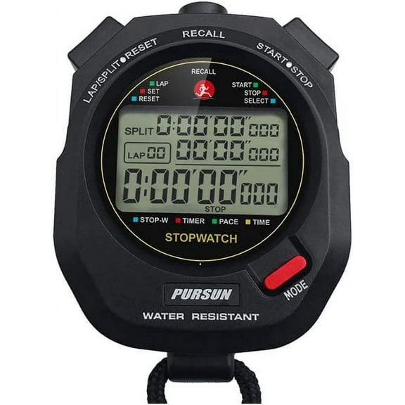 Professional Timer Stopwatch, Digital Sports Stopwatch with Countdown Timer, 100 Lap Memory, 0.01 Second Timing,Water Resistant,Multi Functional Stopwatch for Swimming Running Training etc
