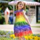 thumbnail image 5 of Fotbe Colorful Tie Dye Vestido de Dormir para Niñas de 3 a 10 Años, Mangas Cortas, Estilo Princesa, Pijama Camisón con Mangas Voladas-Small, 5 of 6
