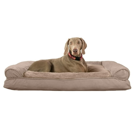 UPC: 0842229125986 | FurHaven Pet Products | Plush & Suede Pillow Sofa Pet Bed for Dogs & Cats Almondine Jumbo