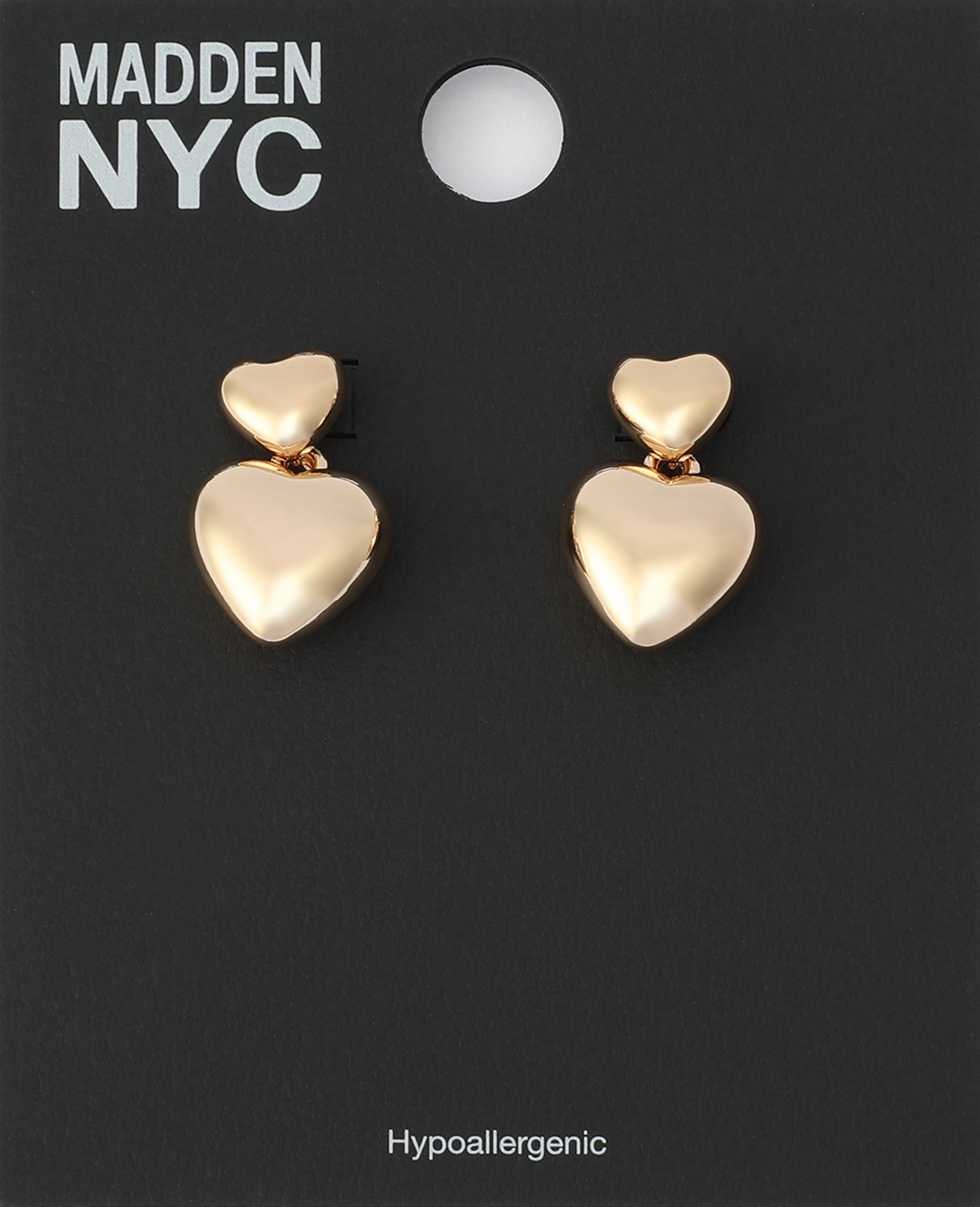 Madden NYC Women's Fashion Gold-Tone Puffy Heart Drop Earrings