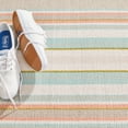 thumbnail image 6 of Dash & Albert Daphne Stripe Handwoven Cotton Rug, 2' x 3', Sky, 6 of 7