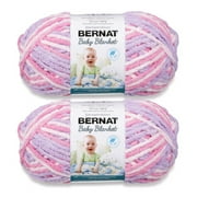 Bernat® Baby blanket™ #6 Super Bulky Polyester Yarn, Pretty girl 10.5oz/300g 220 Yd (2pk)