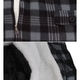 thumbnail image 2 of Men's Heavyweight Flannel Zip Up Fleece Lined Plaid Sherpa Hoodie Jacket (MFJ130 Grey, 5XL), 2 of 2