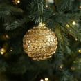 thumbnail image 6 of Steadlien Golden Foam Christmas Ornaments Set of 12 Glitter Hanging Balls with Adhesive Powder for Xmas Tree Decorations Holiday Party Festive Decor Shimmering Decorations, 6 of 6