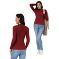 thumbnail image 2 of Airmenty Women's Long Sleeve Ribbed Knit Top CasualBoat Neck Tunic Sweaters Basic Tees for Going Out Layering Spring, 2 of 7