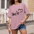 thumbnail image 3 of Ladies Fashion Casual Valentine's Day Print Outdoor Sports Round Neck Short Sleeve T Shirt Top Long Sleeve T Shirt Women Womens Athletic Tee Womens V Neck Short Sleeve Casual Shirts for Women Womens T, 3 of 4