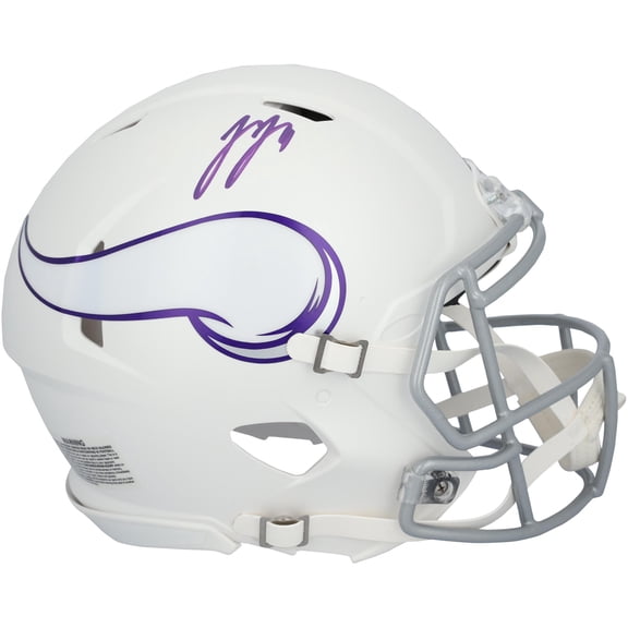 J.J. McCarthy Minnesota Vikings Autographed Riddell 2024 Alternate Speed Authentic Helmet - Fanatics Authentic Certified