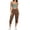 Brown, variant on Horkkom Capri Cargo Pants for Women Button Zip Elastic Waist Pants Outdoor Casual Hiking Pants with Pockets L