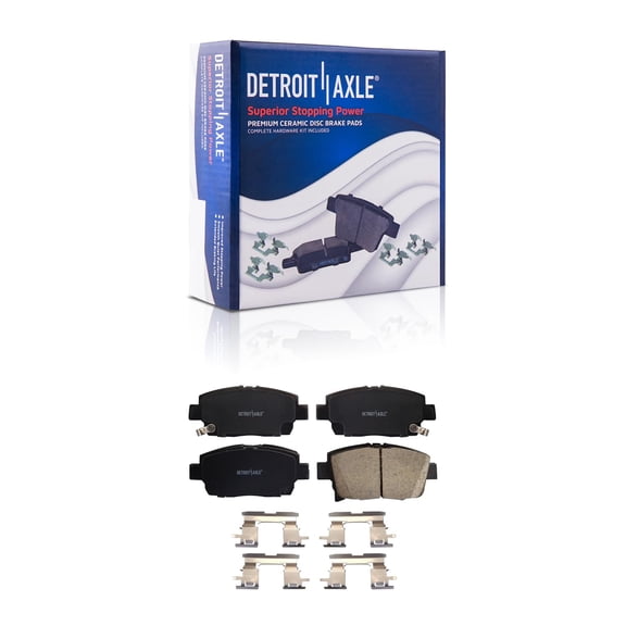 Detroit Axle - Front Ceramic Brake Pads with Hardware Kit Compatible for 2005 2006 Scion xA/xB