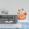 thumbnail image 2 of Cesta organizadora de pared de metal flotante y reloj de pared silencioso con forma de gato para cocina, baño, sala de estar, oficina, dormitorio infa, 2 of 8