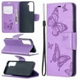 thumbnail image 2 of Dteck Case For Samsung Galaxy S21 6.2 inch Premium PU Leather Flip Wallet Case Embossed Full Body Protection Flip Stand Card Holder Magnetic Cover , violet, 2 of 5