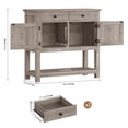thumbnail image 6 of Homfa Farmhouse Console Table with 2 Drawers& Doors, Sofa Table with Storage Cabinet and Open Shelf for Living Room Entryway, Gray, 6 of 8