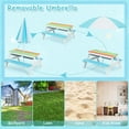 thumbnail image 3 of Costzon Kids Picnic Table with Sensory Bins, 4 in 1 Sand and Water Table with Height Adjustable Umbrella, Removable Tabletop, Wooden Kids Outdoor Table for Backyard Patio Play, 3 of 9