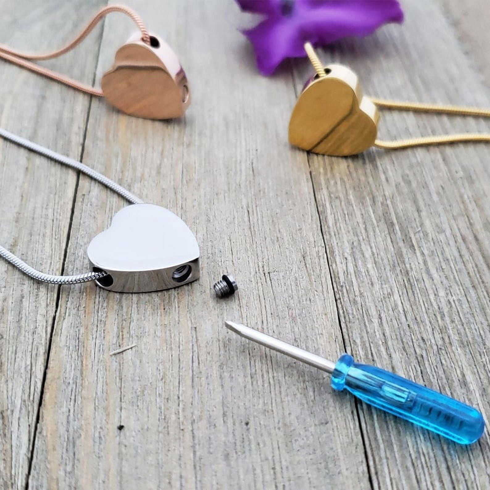 Rose Gold Dangling Heart Cremationa Jewelry, Memorial Necklace Ash Necklace, Pet Ashes Heart Necklace, Ashes Holder Heart Urn Holder, with Filling Kit and Velvet Jewelry Box [Rose Gold, No Engraving]