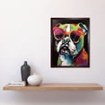 thumbnail image 2 of Rainbow Colour English Bulldog Puppy in Sunglasses Art Print Framed Poster Wall Decor 12x16 inch, 2 of 5