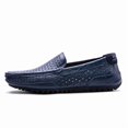 thumbnail image 3 of Summer Men Casual Shoes Moc Toe Genuine Leather Mens Loafers  Breathable Slip on Driving Shoes, 3 of 9