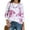 Fuchsia, variant on Women Tie Dye Print Long Sleeve Round Neck Basic Sweatshirt