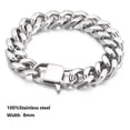 thumbnail image 3 of GQ Hip Hop 316L Stainless Steel Bicycle Cuba Chain Bracelet for Men Women Solid Metal Cable Figaro Box Luxury Emo Accessories Kpop, 3 of 7