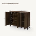 thumbnail image 2 of LuxenHome  45.3" W Accent Cabinet with Doors, Mid-Century Storage Cabinet for Living Room, Dining Room, Entryway, Dark Walnut, 2 of 8
