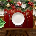 thumbnail image 3 of LHWEN Red Christmas Placemats 32x21 cm Winter Snowflake Holiday Table Mats Washable Polyester Linen Dining Decor and Wrinkle-Proof Seasonal Placemats Ideal for Family Gatherings Parties, 3 of 3