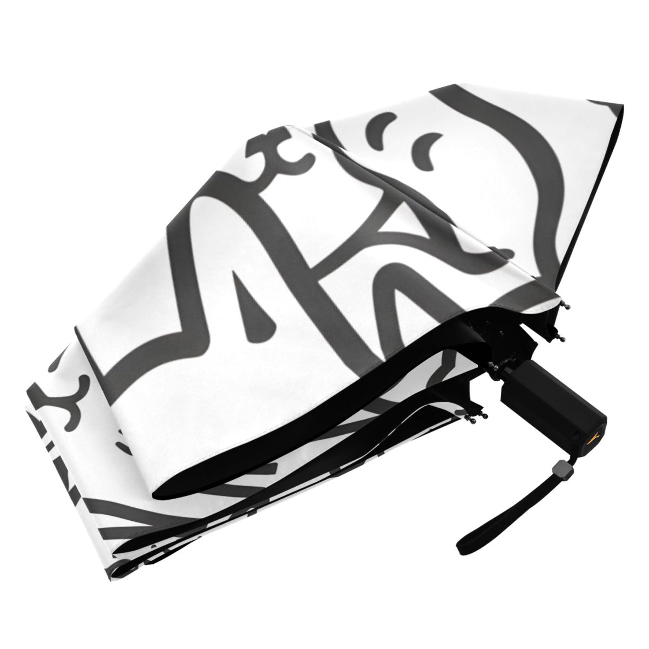ALAZA Cute Funny Cat UPF 50+ Compact Folding Umbrella for Rain Travel Umbrella Packable