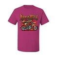 thumbnail image 2 of Wild Bobby, Wild Hawg Bike Motorcycle Flaming Cars and Trucks Men's Graphic T-Shirt, Fuschia, 2XL, 2 of 3