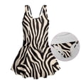 thumbnail image 5 of Xixirimido Black Zebra Stripe Print Modest Girls’ Swimwear One Piece – Hawaiian Skirted Bathing Suit with Built-in Shorts, Sleeveless UPF 50+ Swimsuits, 10-11 Years, 5 of 7