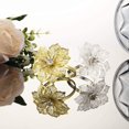thumbnail image 4 of 12 piezas de servilleteros de aleación con servilletero de flores huecas, adornos, servilleteros domésticos exquisitos, juego de anillos para boda, banquete, cena de Navidad, decoración (dorado) brillar Hogar, 4 of 6