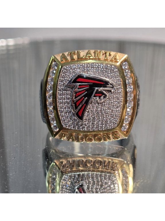Created #AtlantaFalcons Championship Ring, Two Tone 1/2 TCW 925 Sterling Silver Ring
