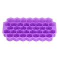 thumbnail image 4 of Molde para cubitos de hielo de 37 rejillas Bandeja de hielo de silicona apilable reutilizable para bebidas de cóctel Púrpura con tapa, 4 of 5