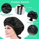 thumbnail image 2 of Capó de satén para el pelo de noche, capó de seda de 19 momme para cabello natural, tamaño de cabeza ajustable, capó de noche para cabello rizado, 1 paquete (negro), 2 of 5