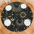thumbnail image 2 of Astral Gothic Sun and Moon Round Fitted Tablecloth - 100% Waterproof, Spill-Proof, Easy-Clean Elastic Edge Cover, 2 of 4