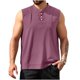 thumbnail image 2 of Camiseta sin mangas con cuello en V para hombre, color liso, deportiva, fitness, informal, de verano, capa base, color liso, blusa de poliéster para hombre, 2 of 5