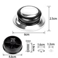 thumbnail image 2 of 2-Pack Universal Pot Lid Knob, Bakelite & Stainless Steel Heat Resistant Replacement Handle, Fits 6mm Hole(DSF), 2 of 6
