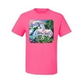 thumbnail image 2 of Unicorn Fanstasy Island Castle Animal Lover Men's Graphic T-Shirt, Neon Pink, Large, 2 of 3