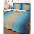 thumbnail image 2 of Quilts Full Size, Dark Blue Khaki Ombre Soft Comforter Bedding Set for Bed, Modern Abstract Art Gradient Lightweight Quilted Bedspread with Pillow Cover(2 Pieces) for All Season, 78x90 Inch, 2 of 6