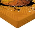 thumbnail image 2 of Ambesonne Orange Fitted Sheet 2 Pcs Set, Basketball Splash Style, Twin, Orange Black, 2 of 3