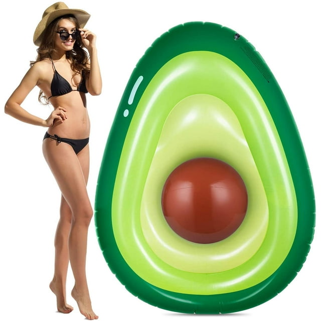 Hongchun Inflatable Avocado Pool Float Floatie with Ball Fun Pool Floats Floaties Summer Swimming Pool Raft Lounge Beach Floaty Party Toys for Kids Adults
