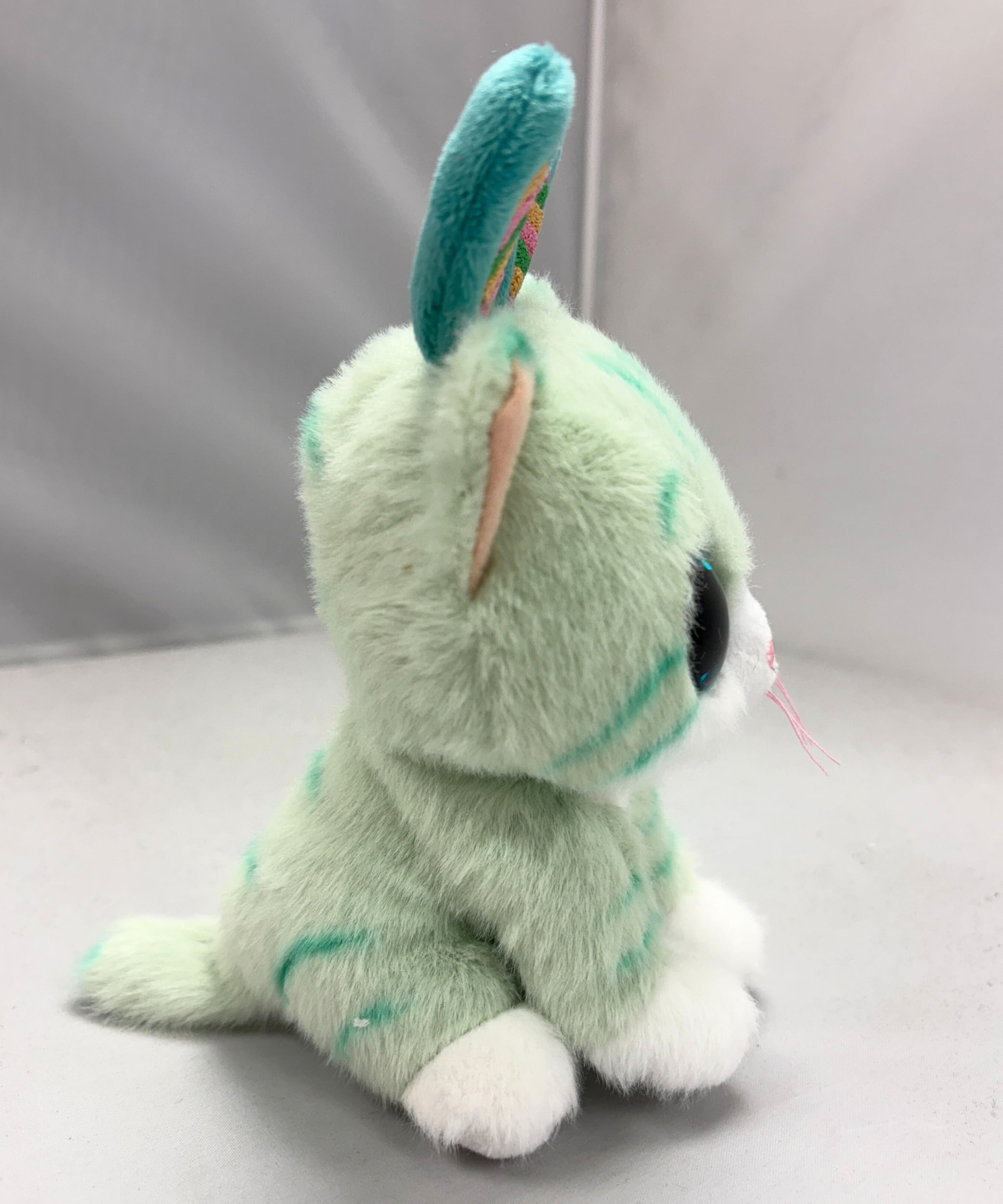 Ty Beanie Boos - Gumdrop the Teal Easter Cat  – Glitter Eyes  - Stuffed Animal