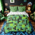 thumbnail image 3 of Meiyoeat Pixelated Blocks Miners Queen Bedding 7pcs, Retro Geometric Camo Bedding Comforter Set Queen for Bedroom, 3 of 6