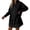 Black, variant on Womens Basic Shirts Lapel Solid Color Loose Fit Long Sleeves Workout Shirts Tops