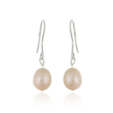 Baroque Freshwater Pearl Earrings - Sterling Silver Baroque Freshwater Cultured Peach Pearl Earrings