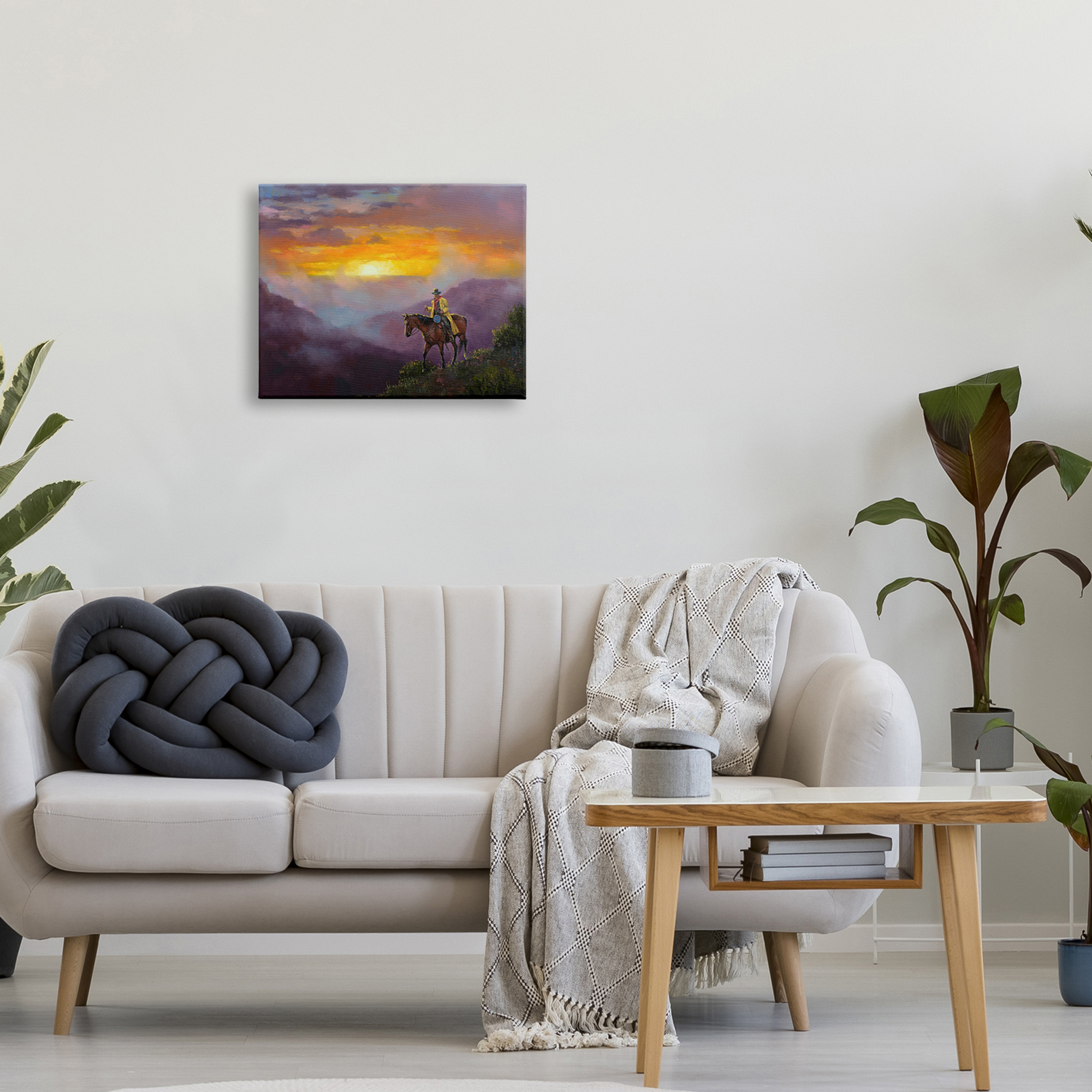 Stupell Industries Traveling Southern Cowboy Mountain Valley Sunset,20 x 16, Design by Jack Sorenson