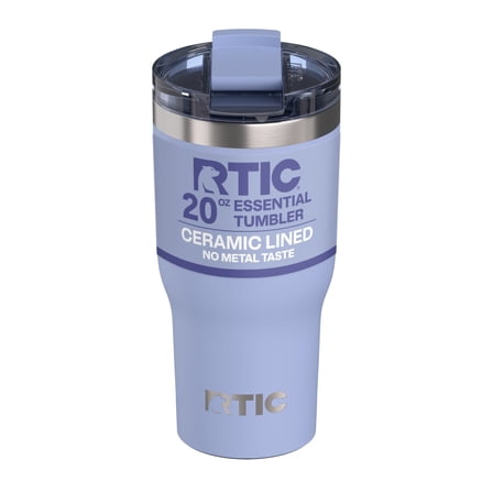 RTIC 20 oz Ceramic Lined Insulated Essential Tumbler, Leak-Resistant Lid, Periwinkle