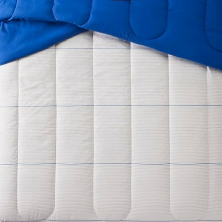 Pin Striped Twin XL Blue & White Reversible Comforter Dorm Bed