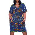 thumbnail image 1 of Vestido holgado con bolsillo y Mandala de colibrí en cobalto para mujer ropa de playa de verano, 1 of 6