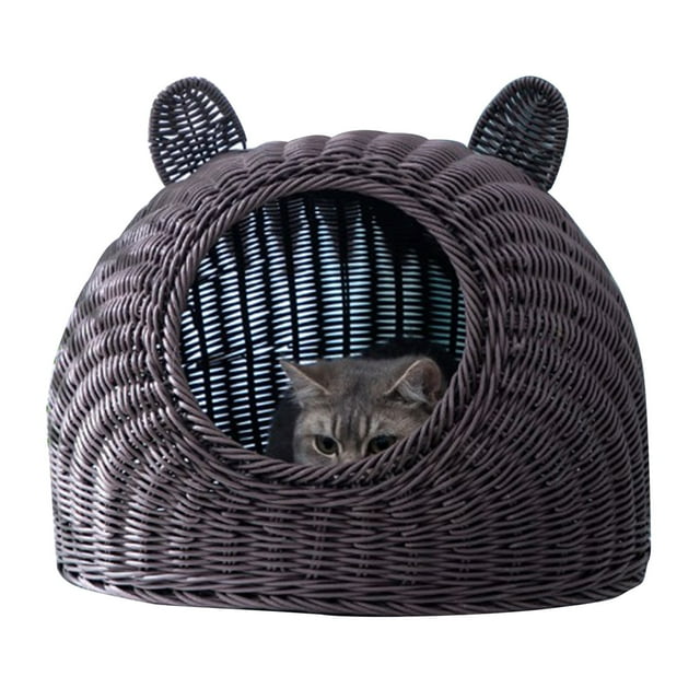 Maison de Chat Semi-Fermée, Lit de Chat Mignon Chat Lit de Chat Intérieur Lit de Chat Semi-Fermé Fiabilité Exceptionnelle