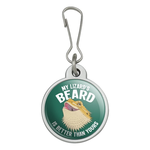 My Lizard's Beard is Better than Yours Bearded Dragon Jacket Handbag Purse Luggage Backpack Zipper Pull Charm